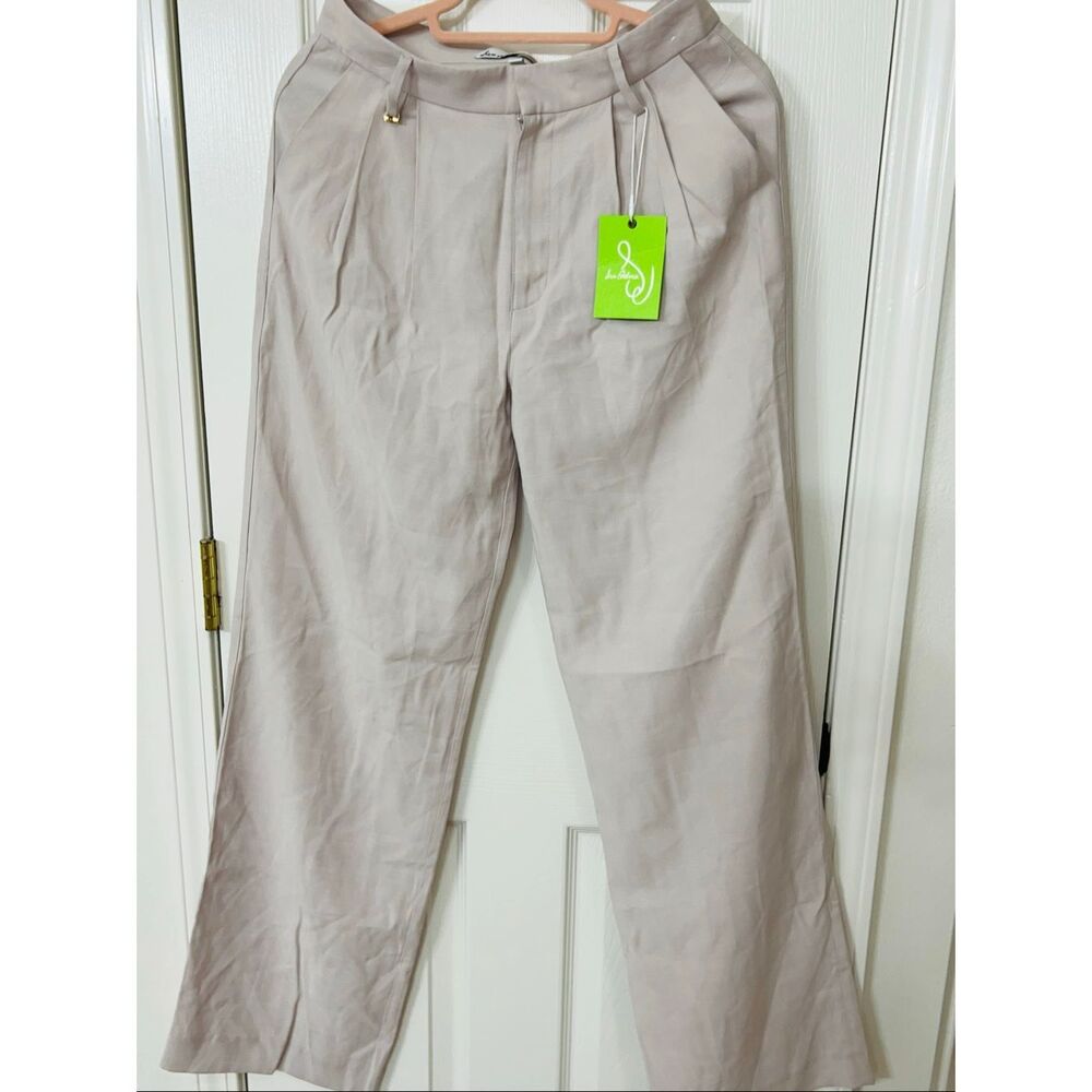 NWT Sam Edelman Codie Women's High Rise Wide Leg Trouser Pants Beige Size 27